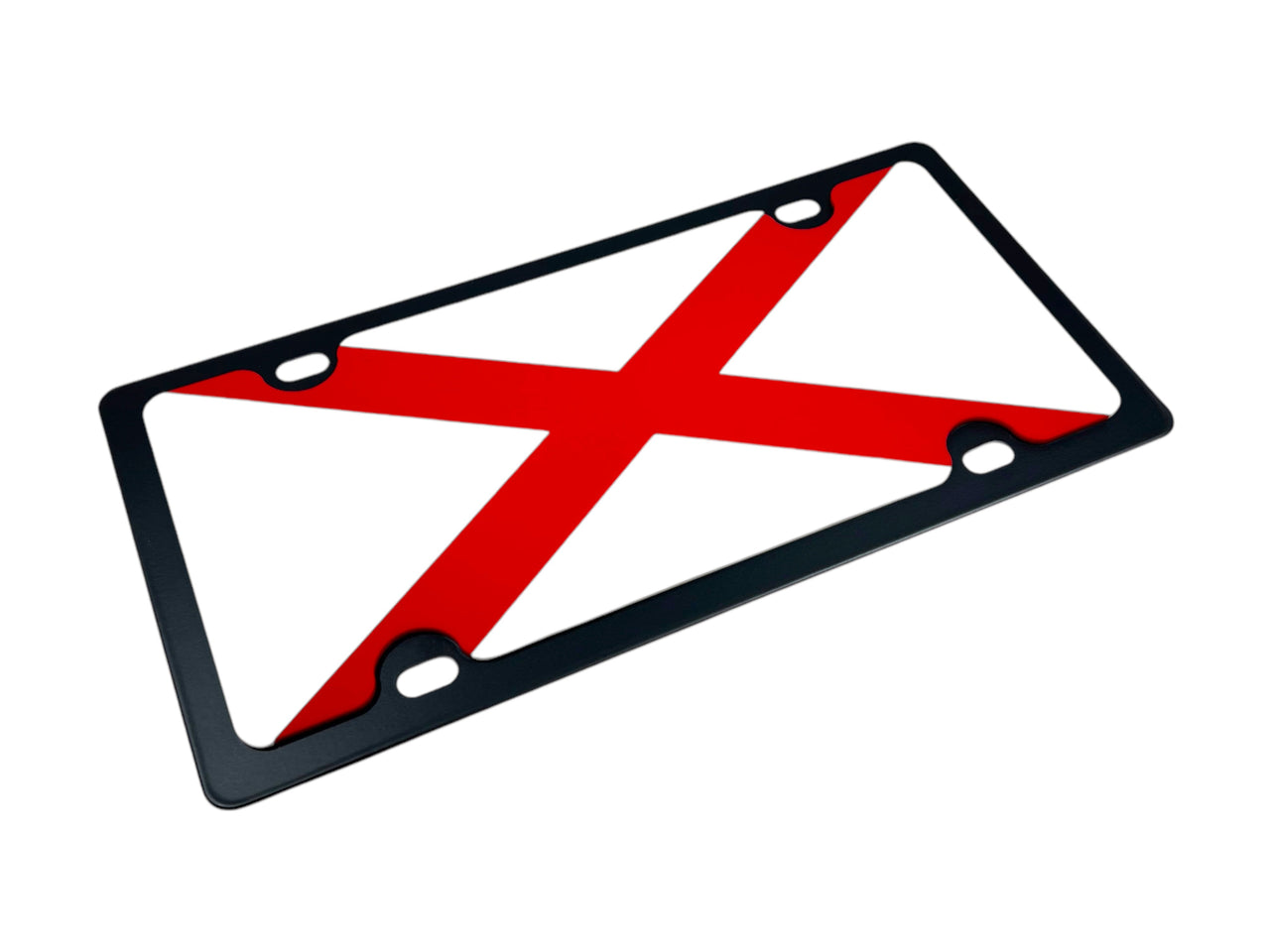 Alabama State Flag Carbon Steel License Plate