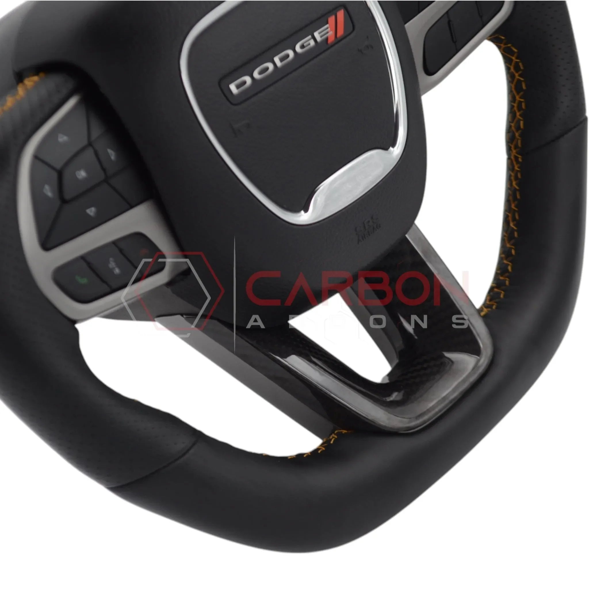Dodge Charger Challenger Durango 2015+ Carbon Fiber Flat Bottom Lower Steering Wheel Trim Cover