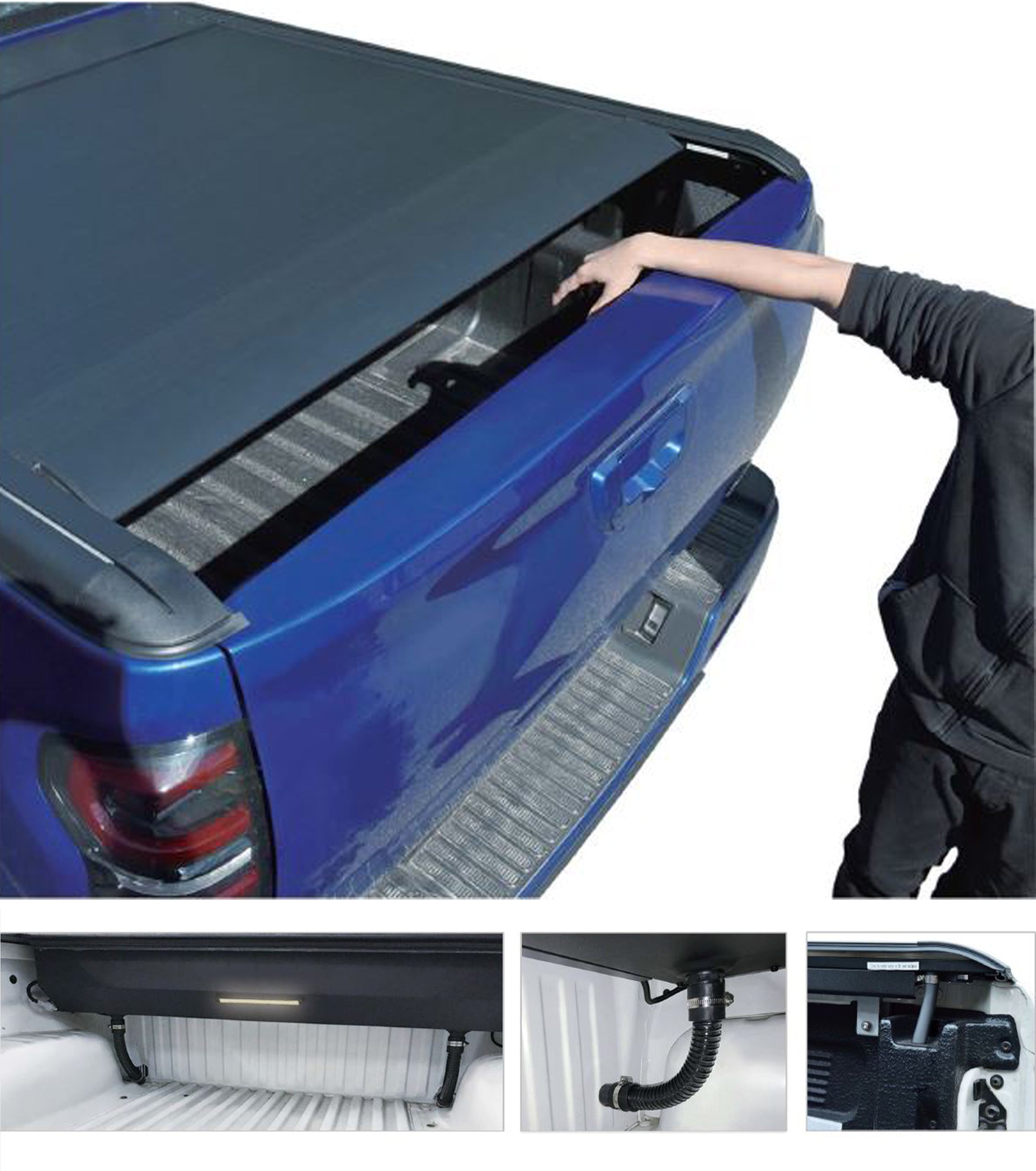 2019-2025 Sierra 1500 E-Roller Retractable Tonneau Cover Retractable | Black Horse Off Road - Image 6