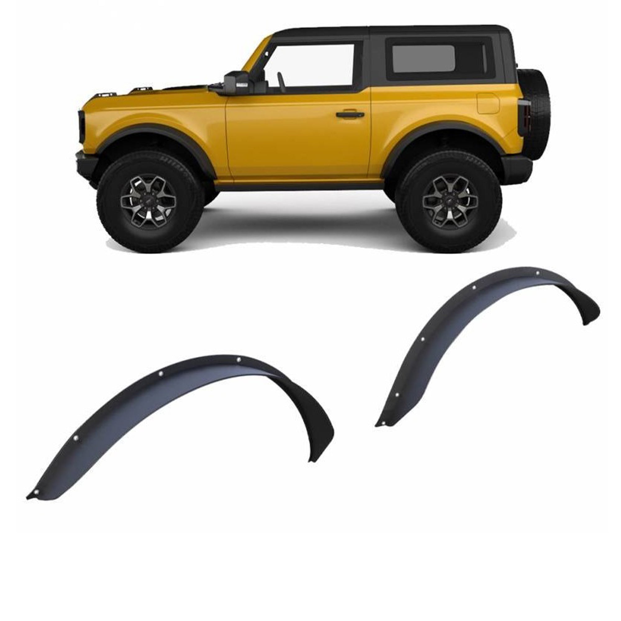 2021-2026 Ford Bronco Front & Rear Fender Flares Sheet Metal Plate | Black Horse Off Road - Image 1