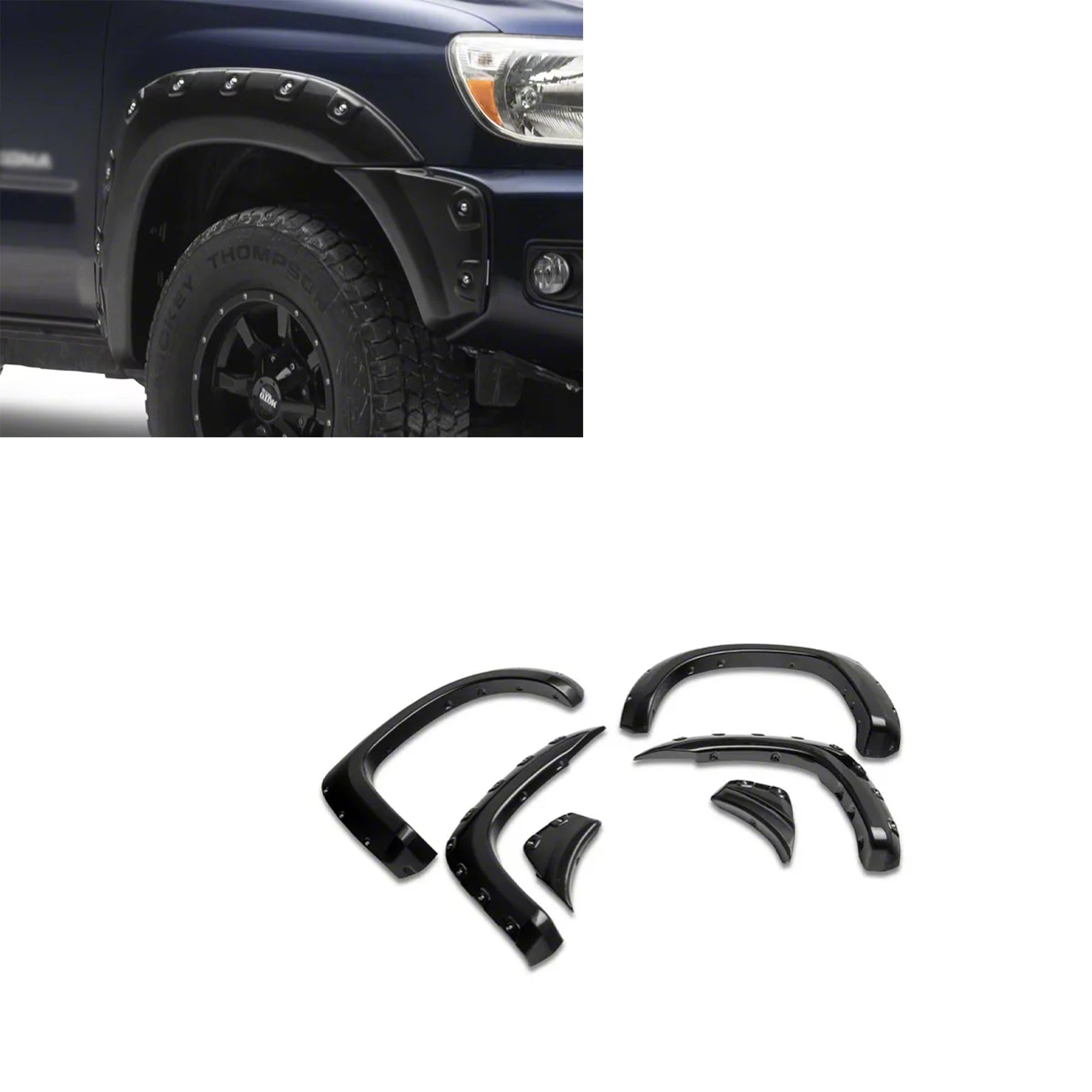 2012-2015 Toyota Tacoma Fender Flares Riveted Style | Black Horse Off Road - Image 1