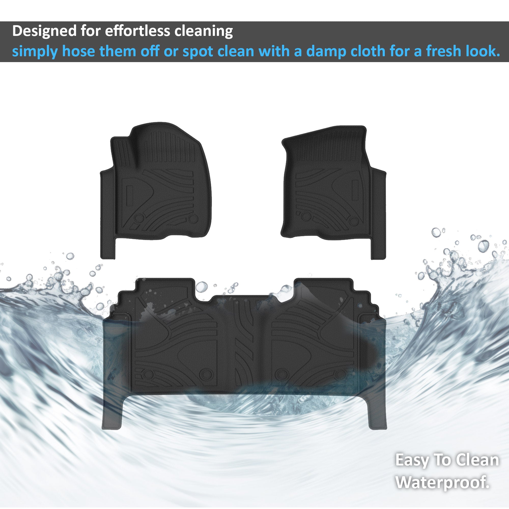 2019-2024 Chevrolet Silverado 1500 Totaliner Heavy Duty Floor Liner Anti-Skid | Black Horse Off Road - Image 3