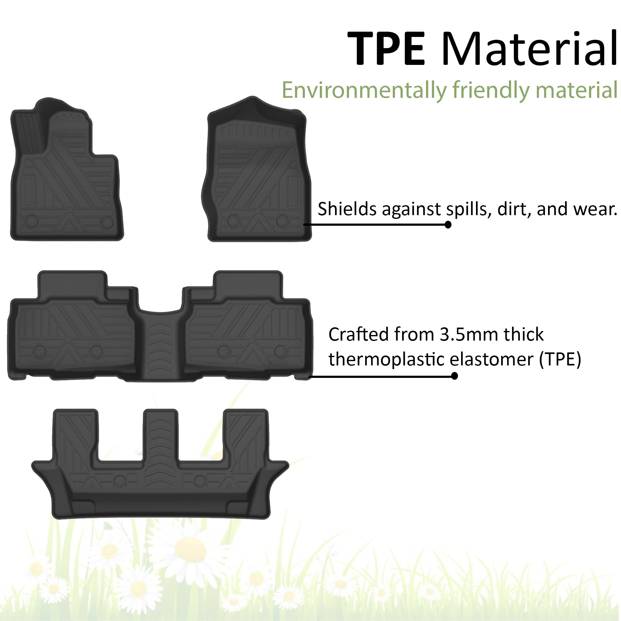 2023-2024 Ford Explorer Totaliner Heavy Duty Floor Liner Anti-Skid | Black Horse Off Road - Image 4