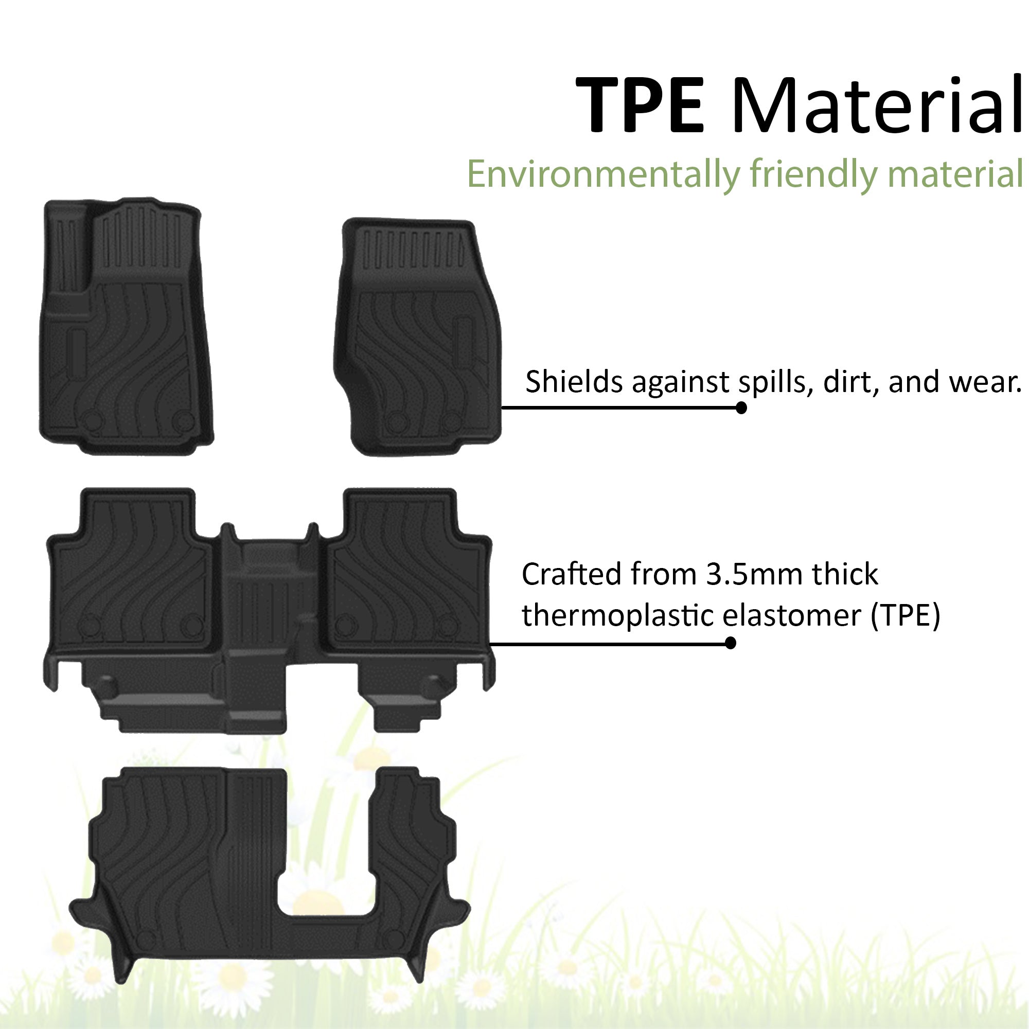 2022-2024 Jeep Grand Cherokee L Totaliner Heavy Duty Floor Liner Anti-Skid | Black Horse Off Road - Image 4