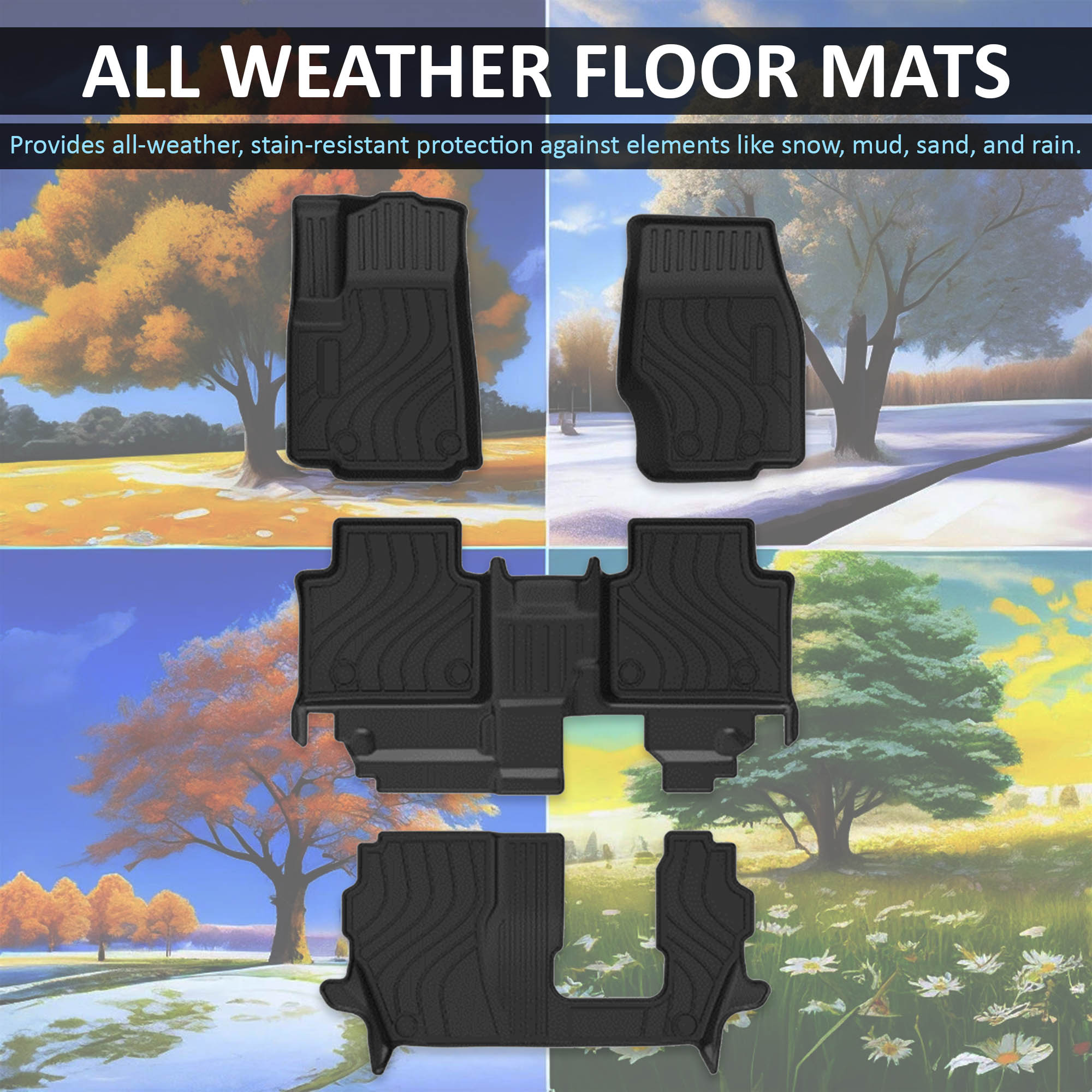 2022-2024 Jeep Grand Cherokee L Totaliner Heavy Duty Floor Liner Anti-Skid | Black Horse Off Road - Image 5