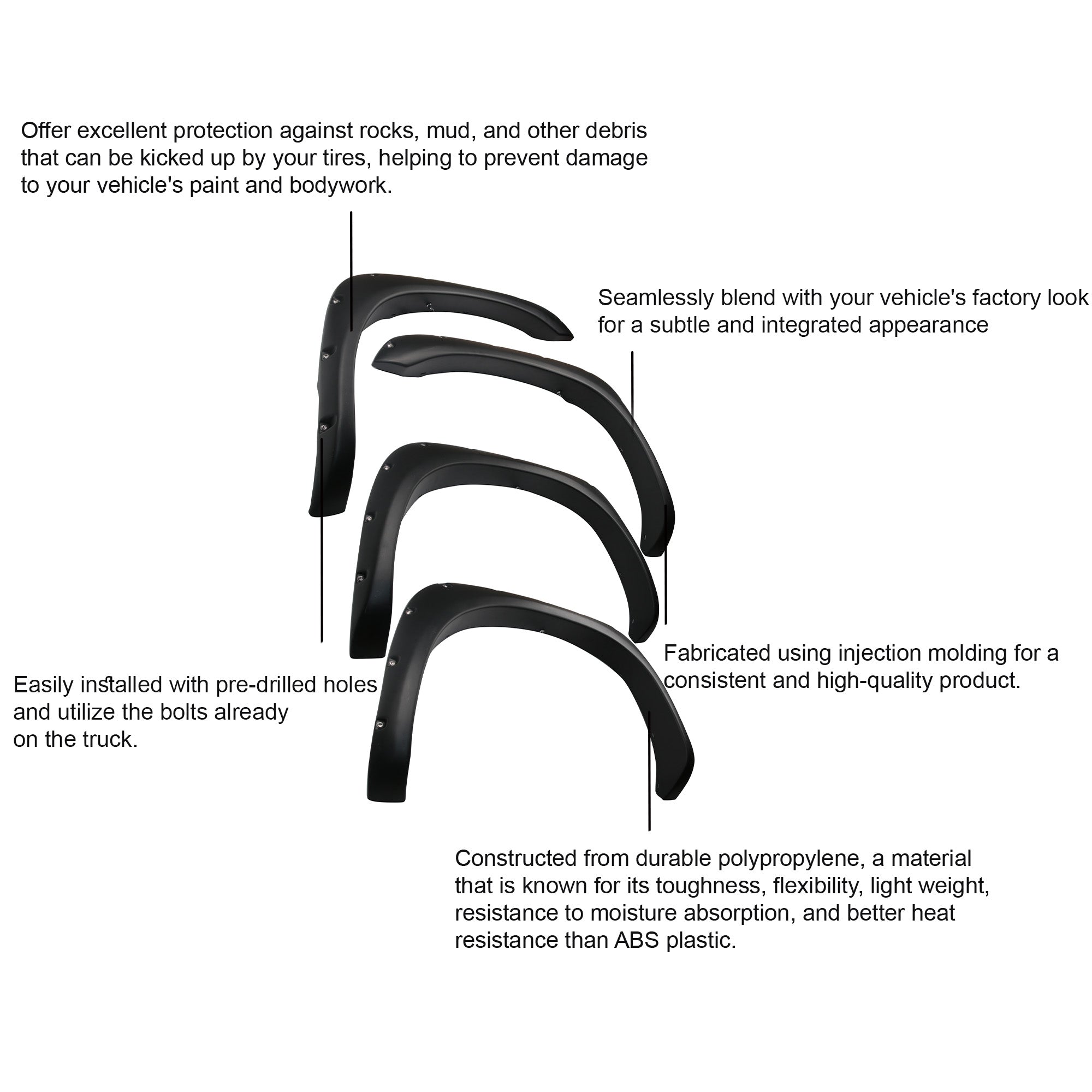 2002-2008 Dodge Ram Ram 1500 Oe Factory Style Fender Flares Oe Factory Style | Black Horse Off Road - Image 3