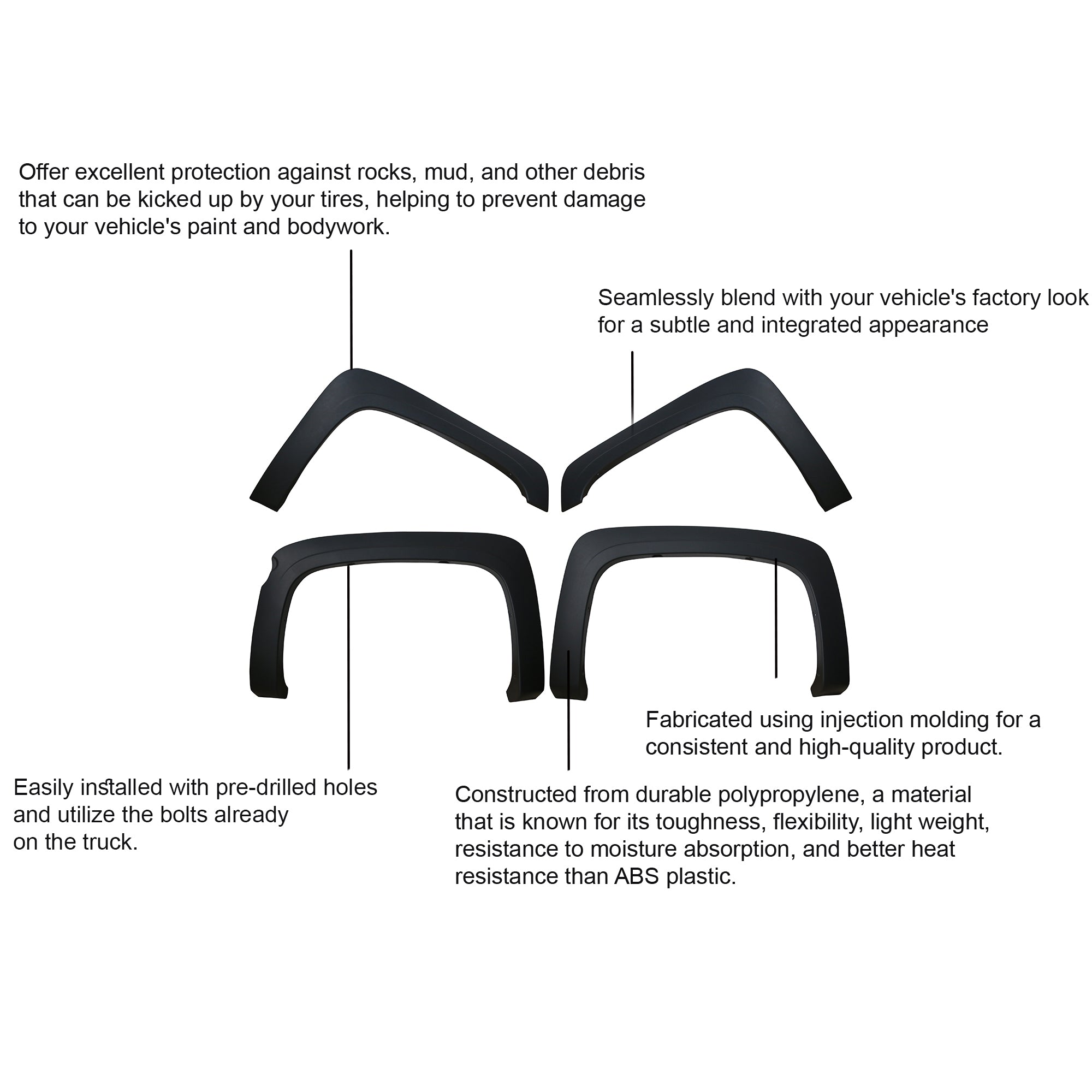 2014-2016 Chevrolet Silverado 1500 Oe Factory Style Fender Flares Oe Factory Style | Black Horse Off Road - Image 7