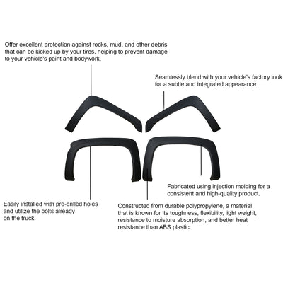 2014-2016 Chevrolet Silverado 1500 Oe Factory Style Fender Flares Oe Factory Style | Black Horse Off Road - Image 7