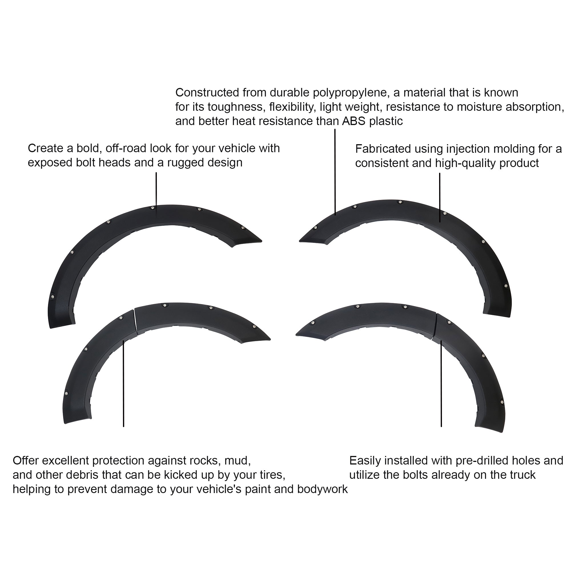 2019-2022 Dodge Ram 2500 Fender Flares Riveted Style | Black Horse Off Road - Image 6