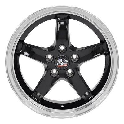 OE Wheels FR04B 17x9 Gloss Black Machined Lip replica wheel