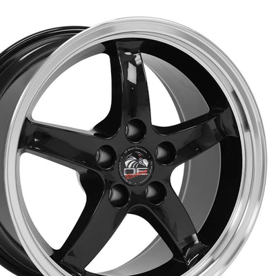 OE Wheels FR04B 17x9 Gloss Black Machined Lip replica wheel