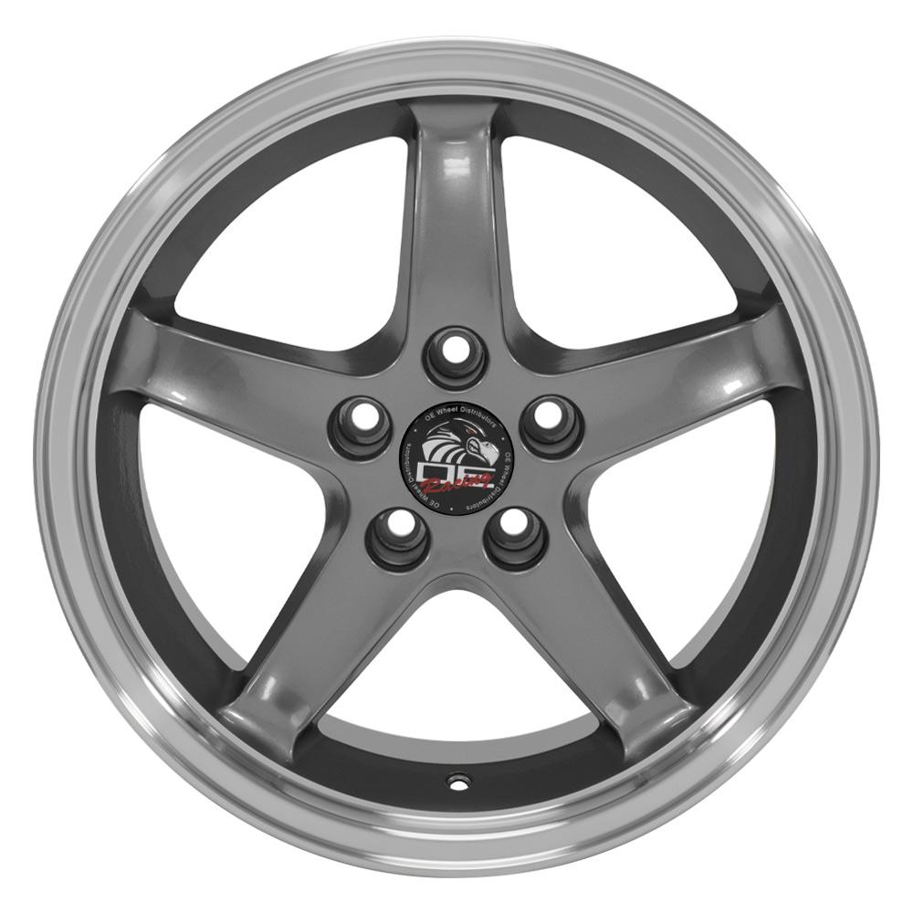 OE Wheels FR04B 17x9 Gloss Gunmetal Machined Lip replica wheel