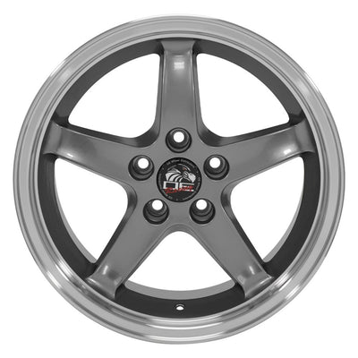 OE Wheels FR04B 17x9 Gloss Gunmetal Machined Lip replica wheel