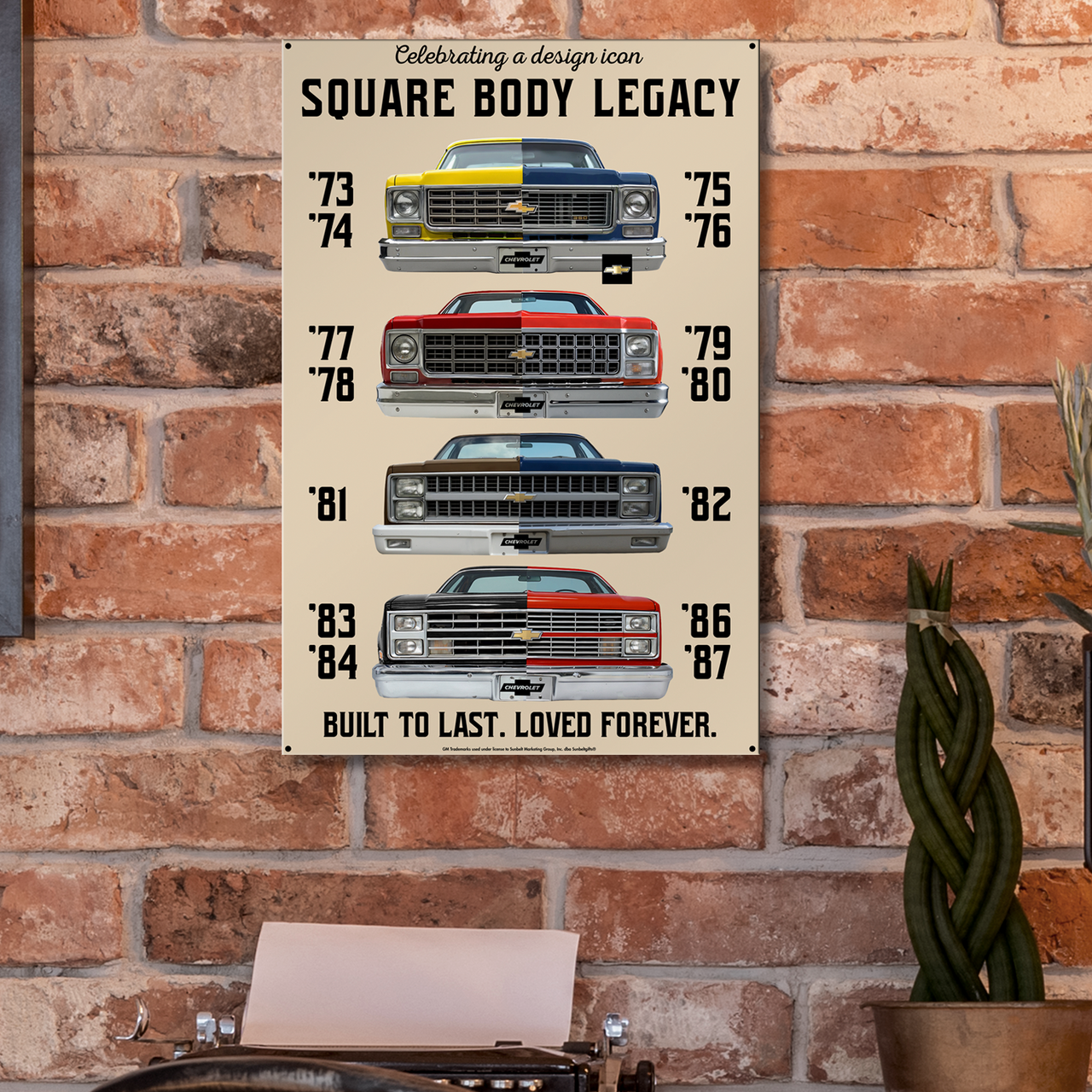 Chevrolet C10 Truck USA‑Made Steel Wall Décor 12” x 18” – Square Body Evolution Sign