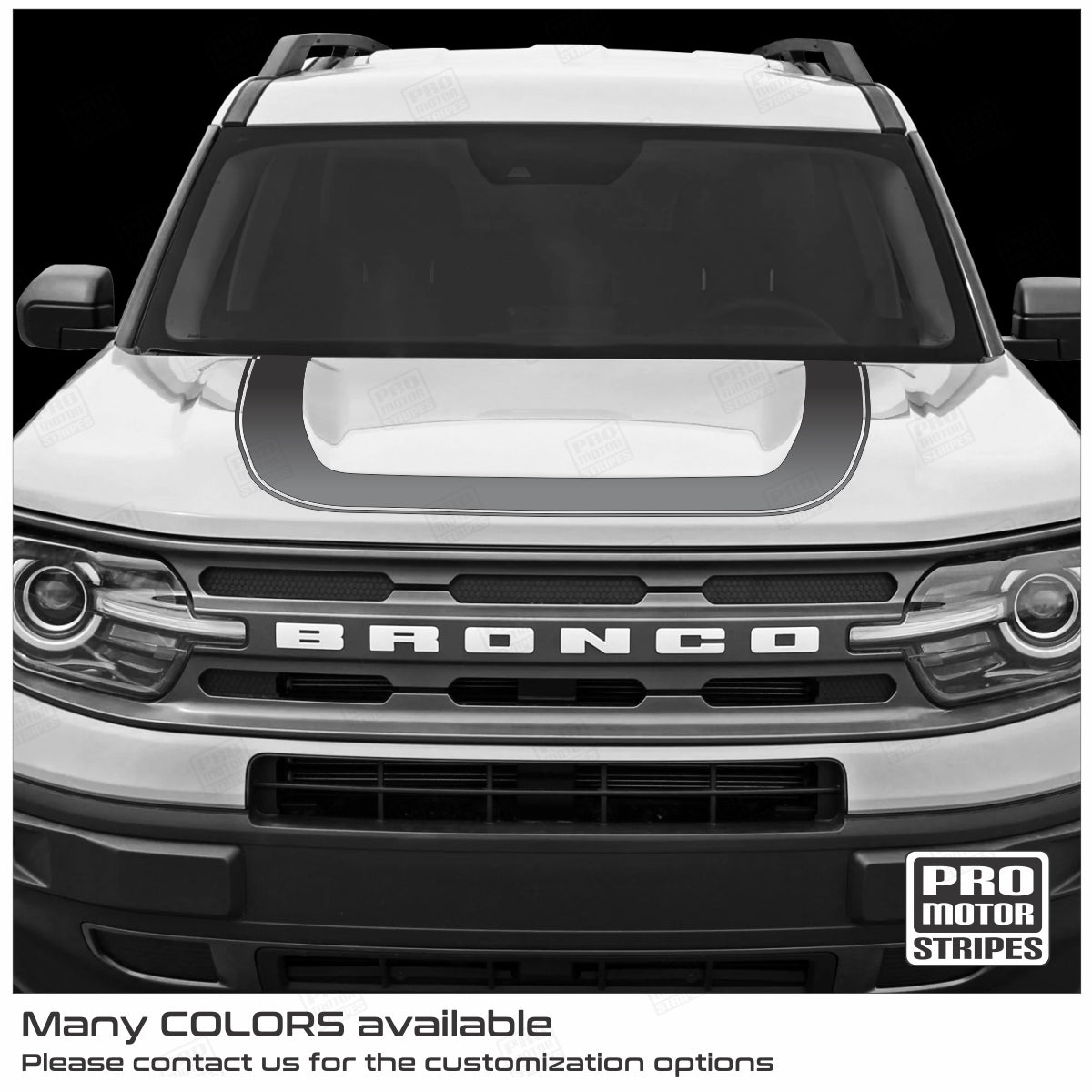 Ford Bronco 2021-2024 Hood Accent Decal Sport U-Stripe