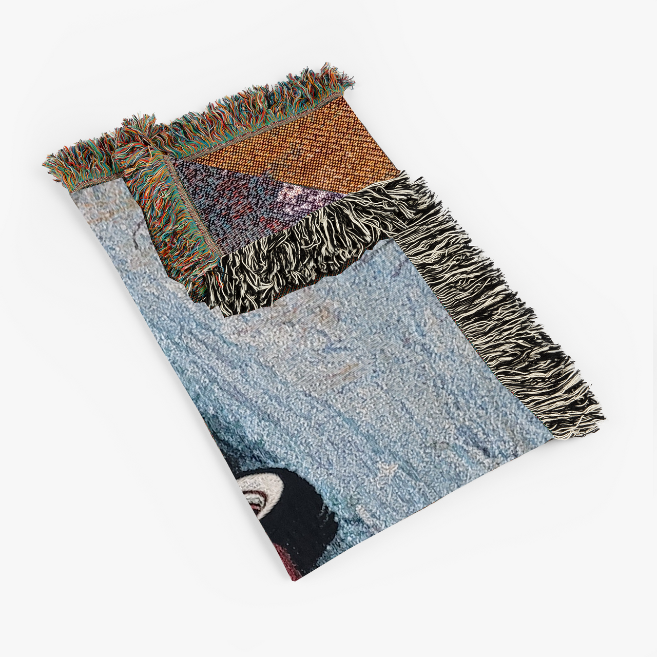 Christmas Tree and Truck Farm Scene 100% Cotton Woven Tapestry Blanket by Renowned Artist Greg Giordano