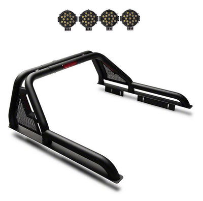 2015-2026 Canyon Gladiator Roll Bar Kit Modular Incl. 2 pairs of 7.0"Dia.  LED  Lights w/ Black Trim Rings w/ Wiring Harness and Switch | Black Horse Off Road - Image 1