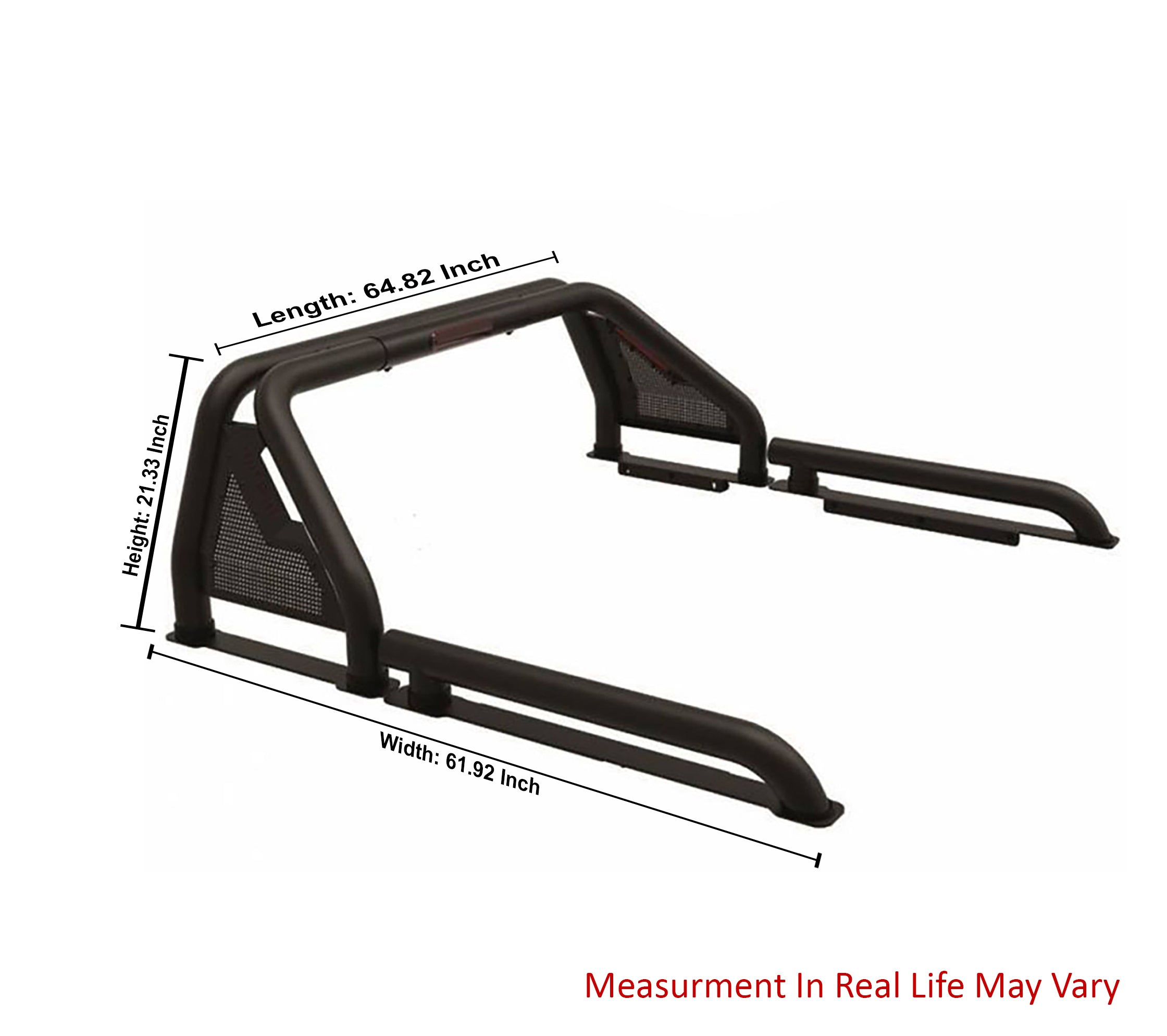 2005-2021 Nissan Frontier Gladiator Roll Bar Kit Modular Incl. 2 pairs of 7.0"Dia.  LED  Lights w/ Black Trim Rings w/ Wiring Harness and Switch | Black Horse Off Road - Image 8