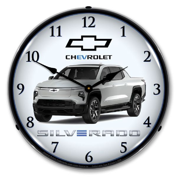 2024 Silverado EV Summit White Lighted Clock