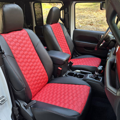 Custom Fit Truck Seat Covers for Ford, Chevy, Ram & Toyota – Faux Leather Hex Quilted | Made in USA