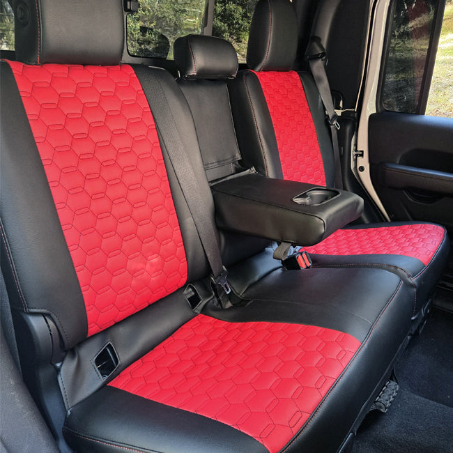 Custom Fit Truck Seat Covers for Ford, Chevy, Ram & Toyota – Faux Leather Hex Quilted | Made in USA
