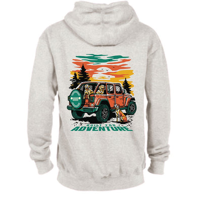 Mens Jeep® Built/Dogs Hoodie - Oatmeal Heather