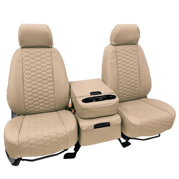 Custom Fit Truck Seat Covers for Ford, Chevy, Ram & Toyota – Faux Leather Hex Quilted | Made in USA