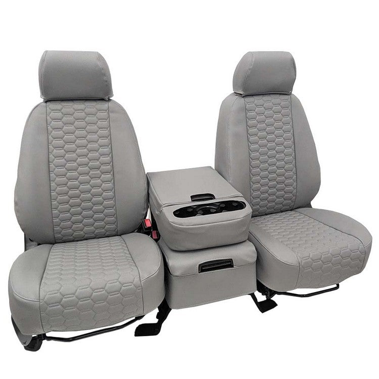 Custom Fit Truck Seat Covers for Ford, Chevy, Ram & Toyota – Faux Leather Hex Quilted | Made in USA