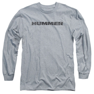 Hummer Distressed Logo Adult Long Sleeve Tee Athletic Heather