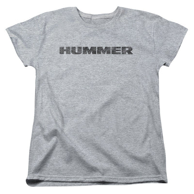 Hummer Distressed Logo Women's Short Sleeve Tee Athletic Heather