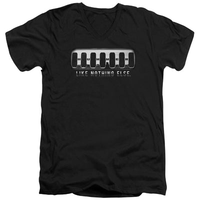 Hummer Grill Adult Slim Fit V-Neck Cotton Tee Black