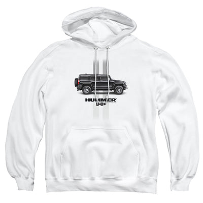 Hummer H3 Stripes-Adult Pullover Hoodie-White