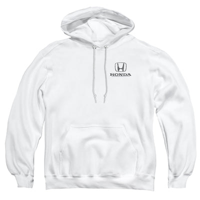 Honda Distressed Left Chest Logo-Adult Pullover Hoodie-White