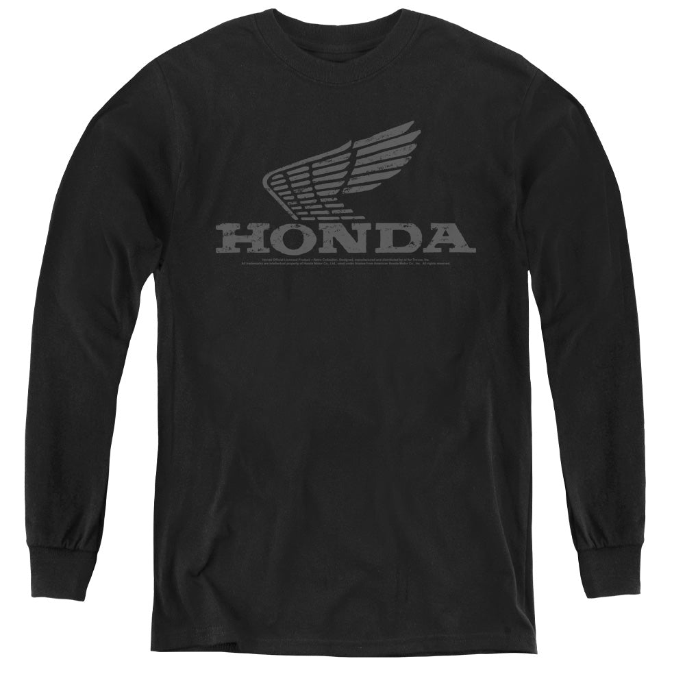 Honda Vintage Wing-L/S Youth-Black