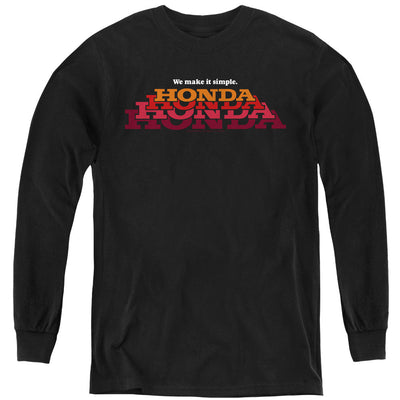 Honda Make It Simple Logo-L/S Youth-Black
