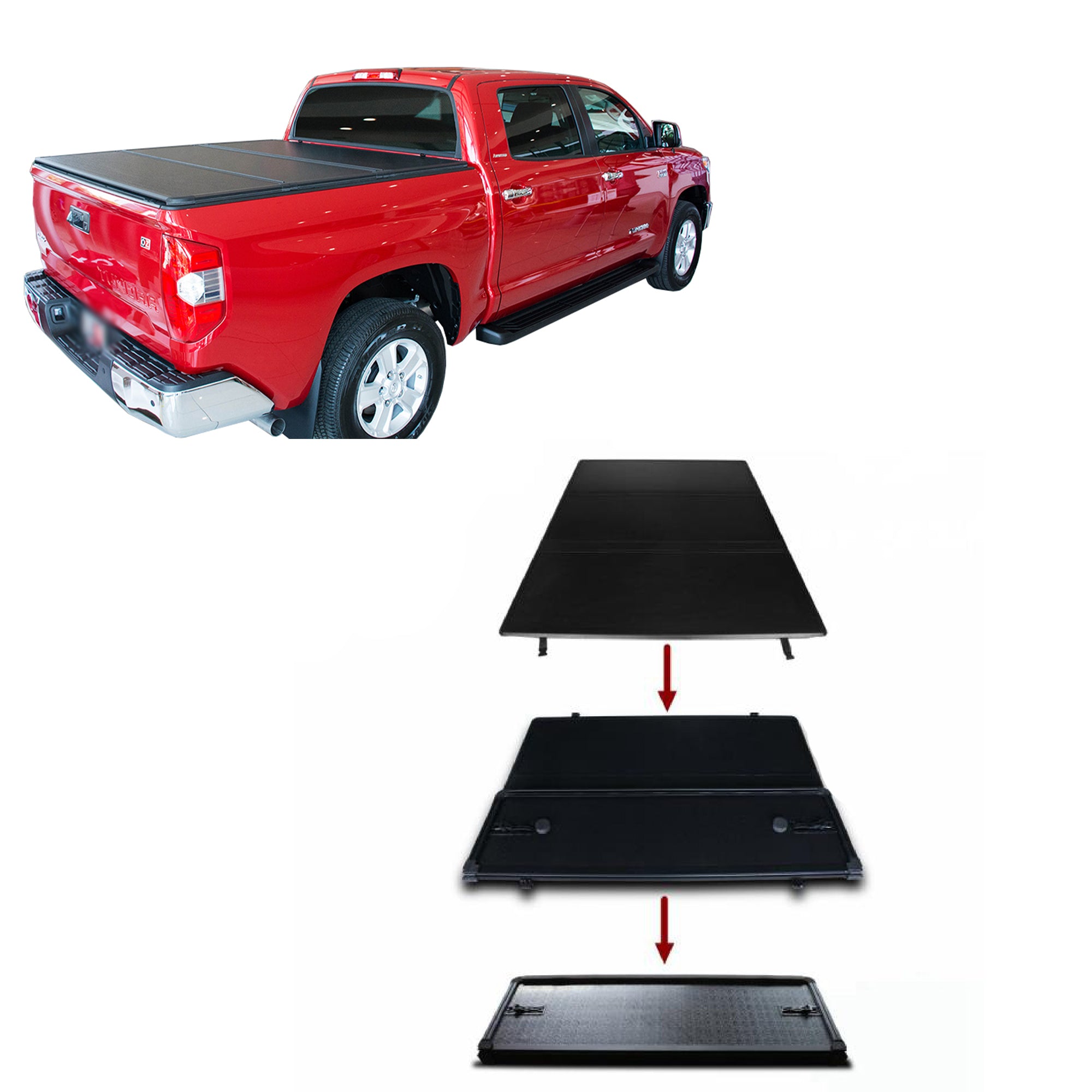 2007-2026 Toyota Tundra Hard Tonneau Cover High Profile Trifold | Black Horse Off Road - Image 1