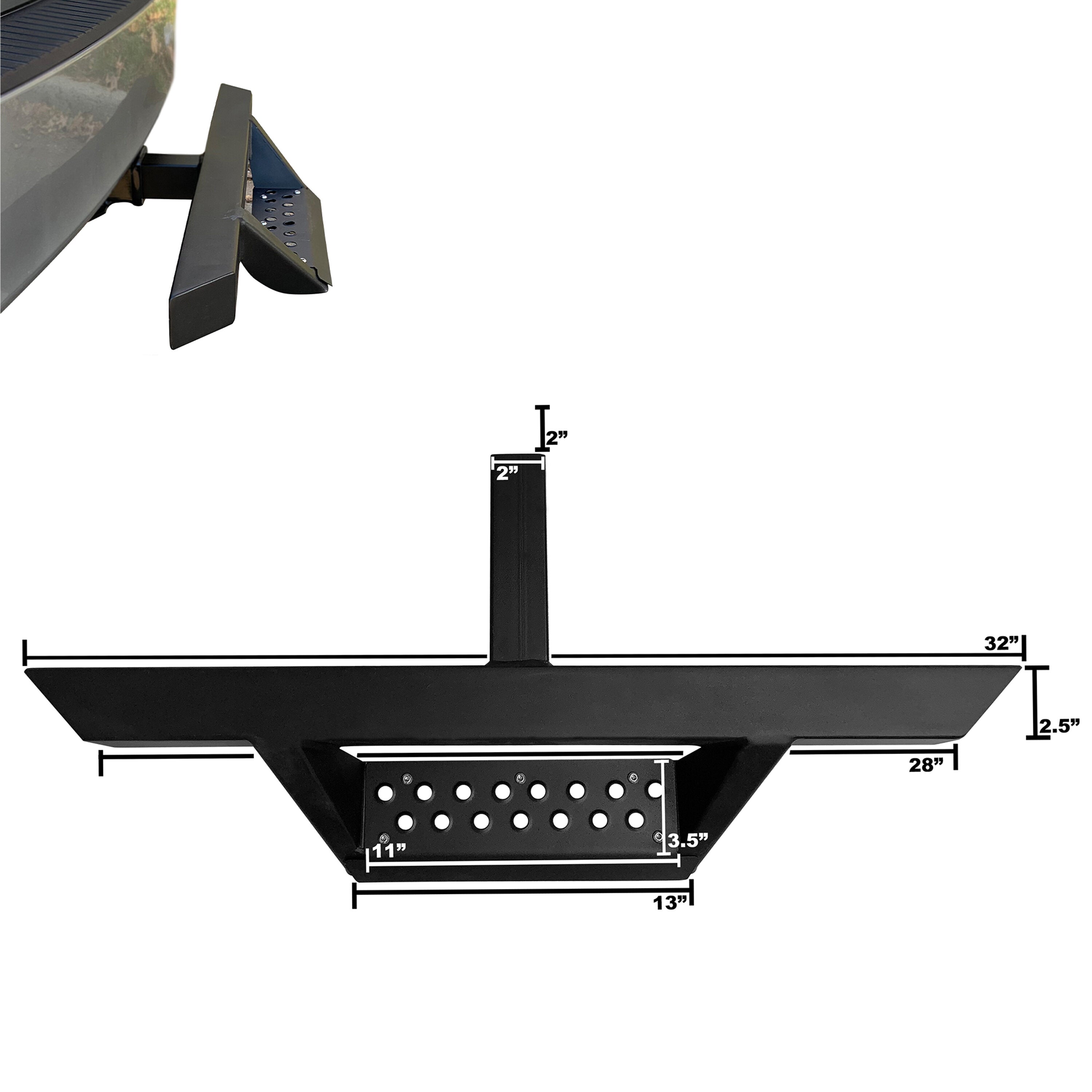 Universal Universal Impact Hitch Step | Black Horse Off Road - Image 1