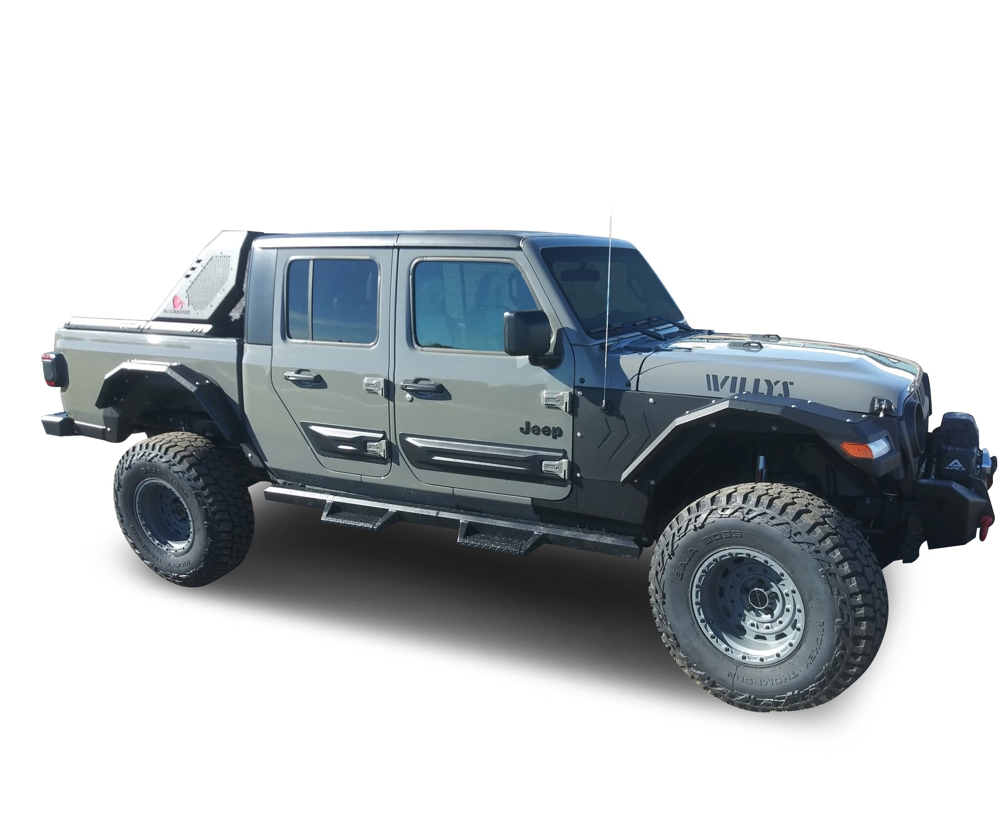 2020-2025 Jeep Gladiator Impact Heavy Duty Drop Side Steps | Black Horse Off Road - Image 10