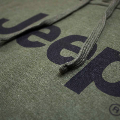 Mens Jeep® Text Hoodie - Heather Army Green