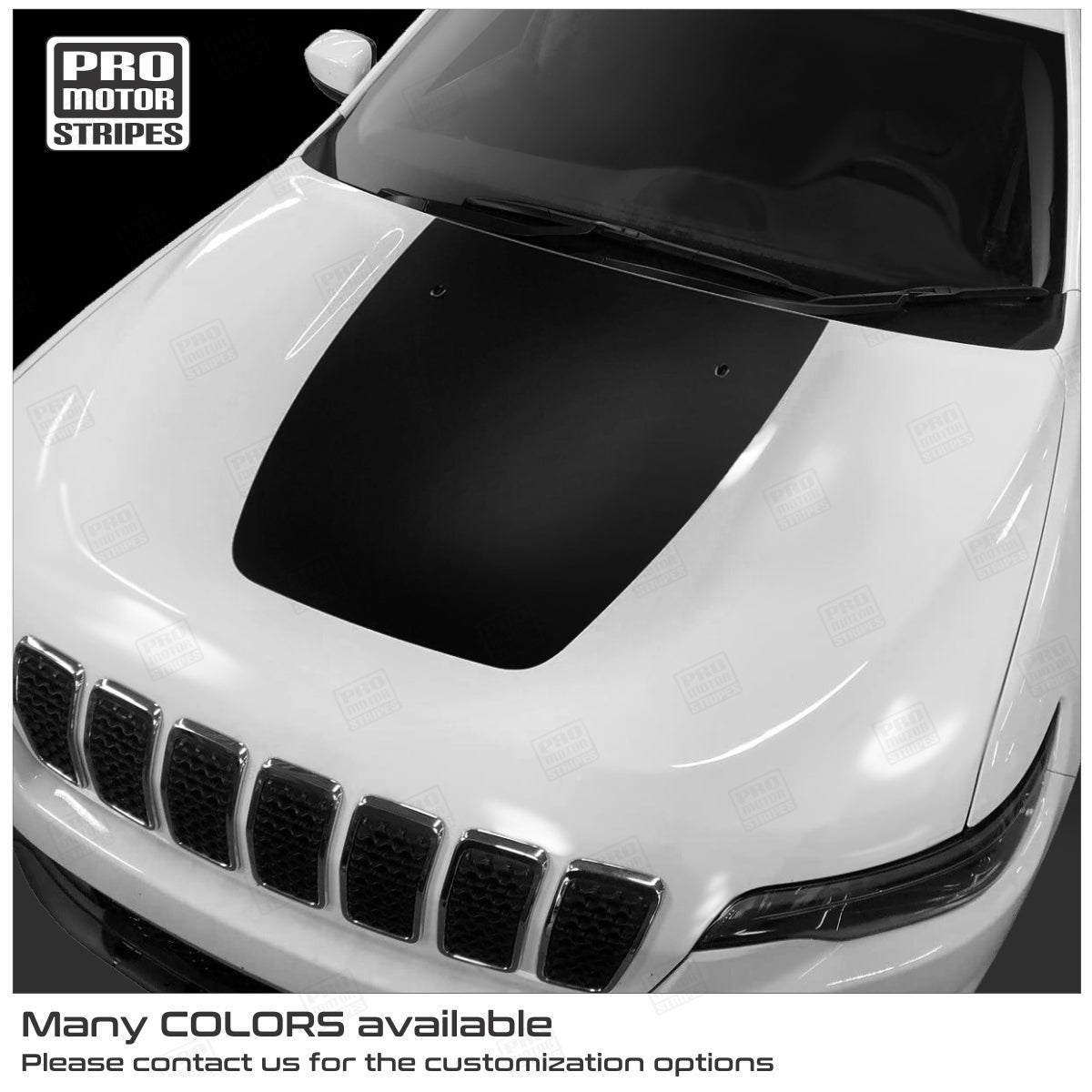 Jeep Cherokee 2014-2024 KL Hood Accent Decals Trailhawk Stripes