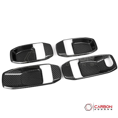 2018+ Jeep Wrangler JL & 2020+ Gladiator JT Real Carbon Fiber Interior Door Handle Trim Covers (4pcs)