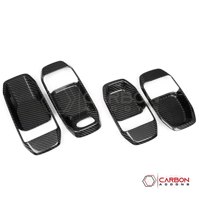 2018+ Jeep Wrangler JL & 2020+ Gladiator JT Real Carbon Fiber Interior Door Handle Trim Covers (4pcs)