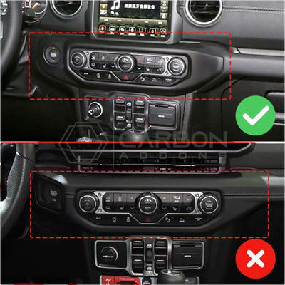 2018+ Jeep Wrangler JL & 2020+ Gladiator JT Real Carbon Fiber Push Start & Radio Control Trim Cover