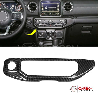 2018+ Jeep Wrangler JL & 2020+ Gladiator JT Real Carbon Fiber Push Start & Radio Control Trim Cover