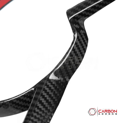 2018+ Jeep Wrangler JL & 2020+ Gladiator JT Real Carbon Fiber Steering Wheel Trim Cover