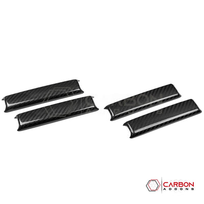 2018+ Jeep Wrangler JL & 2020+ Gladiator JT Real Carbon Fiber A & B Pillar Grab Handle Trim Covers (4pcs)