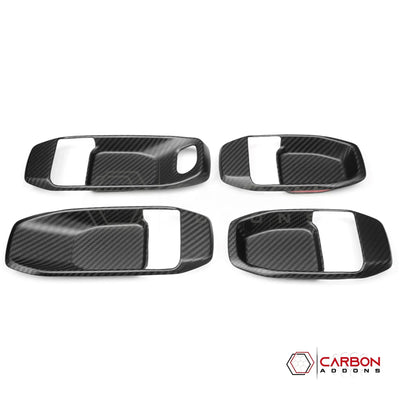 2018+ Jeep Wrangler JL & 2020+ Gladiator JT Real Carbon Fiber Interior Door Handle Trim Covers (4pcs)
