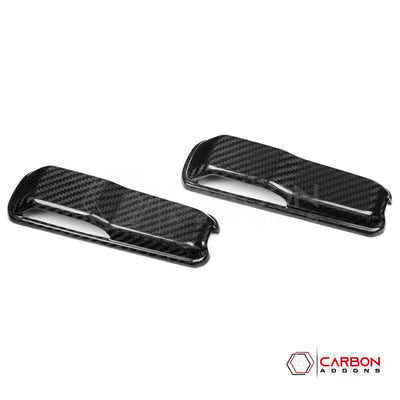 2018+ Jeep Wrangler JL & 2020+ Gladiator JT Real Carbon Fiber Windshield Hold Down Bracket Covers (2pcs)