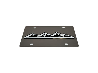 Mountain Range Stainless Steel License Plate