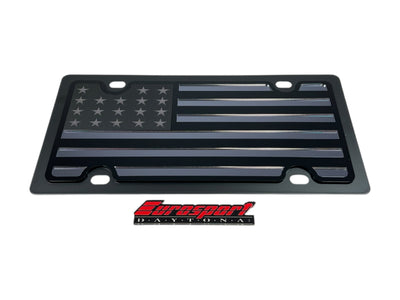 United States Flag Blacked Out Carbon Steel License Plate
